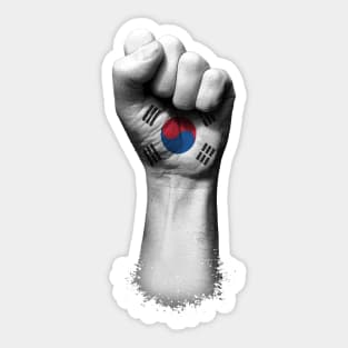 Flag of South Korea on a Raised Clenched Fist Sticker